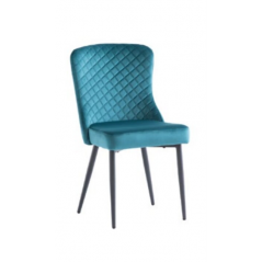 WOF Hadli Peacock Fabric Dining Chair